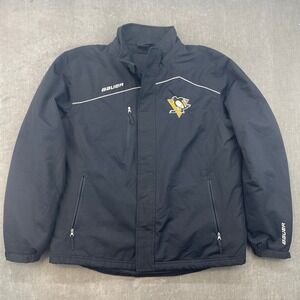 Pittsburgh Penguins Bauer Mens Medium Black Jacket NHL Hockey Full Zip